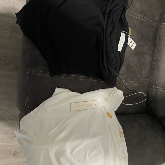 MESHKI BUNDLE LEILA BODYSUITS NWT WHITE XL BLACK L - Picture 3 of 5